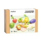 Conjunto de frutas y verduras de madera para cortar mideer